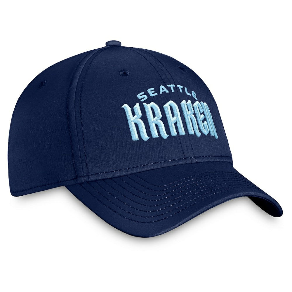 Seattle Kraken Fanatics Wordmark Flex Hat Deep Sea Blue