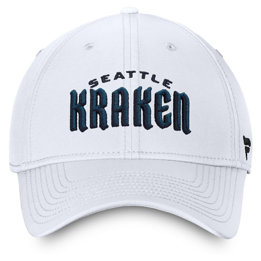 Seattle Kraken Fanatics Wordmark Flex Hat White