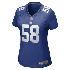 Casey Kreiter New York Giants Women's Game Jersey Royal - Nike