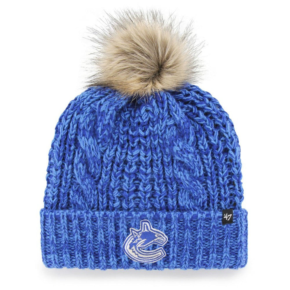 Vancouver Canucks - '47 Women's Logo Meeko Cuffed Knit Hat with Pom Blue