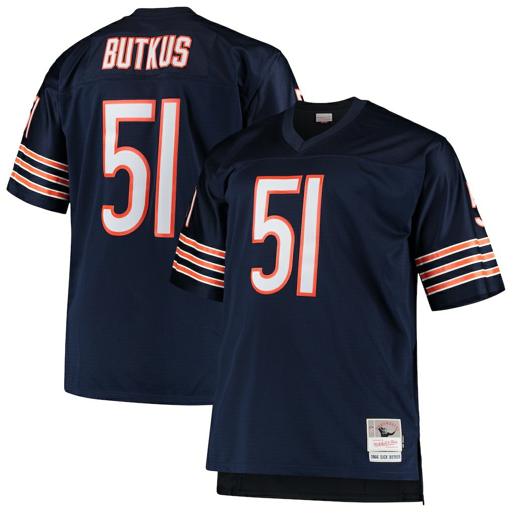Dick Butkus Chicago Bears Big & Tall 1966 Retired Player Replica Jersey Navy - Mitchell & Ness