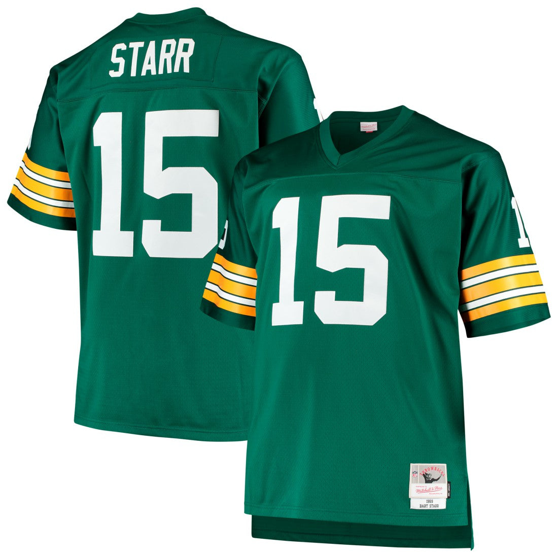 Bart Starr Green Bay Packers Big & Tall 1968 Retired Player Replica Jersey Green - Mitchell & Ness