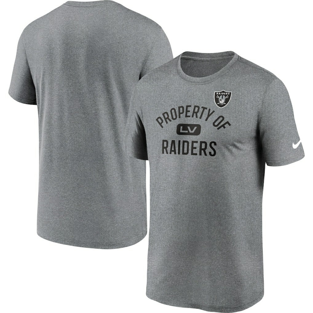 Las Vegas Raiders Legend Property Of Performance T-Shirt Heather Charcoal - Nike