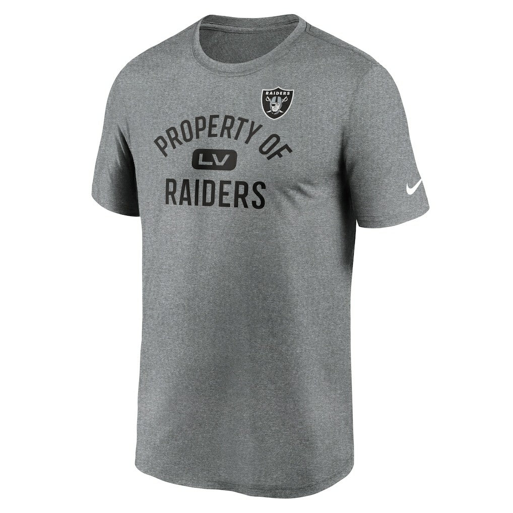 Las Vegas Raiders Legend Property Of Performance T-Shirt Heather Charcoal - Nike