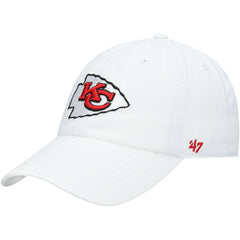 Kansas City Chiefs '47 Logo Clean Up Adjustable Hat White - 47 brand