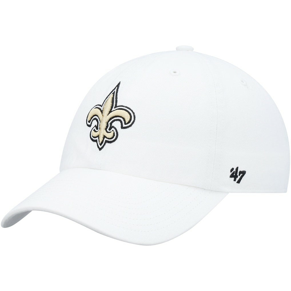 New Orleans Saints '47 Logo Clean Up Adjustable Hat White - 47 brand