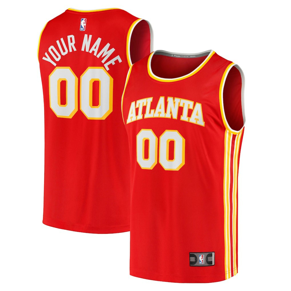Fanatics - Atlanta Hawks Fast Break Replica Custom Jersey - Icon Edition - Red