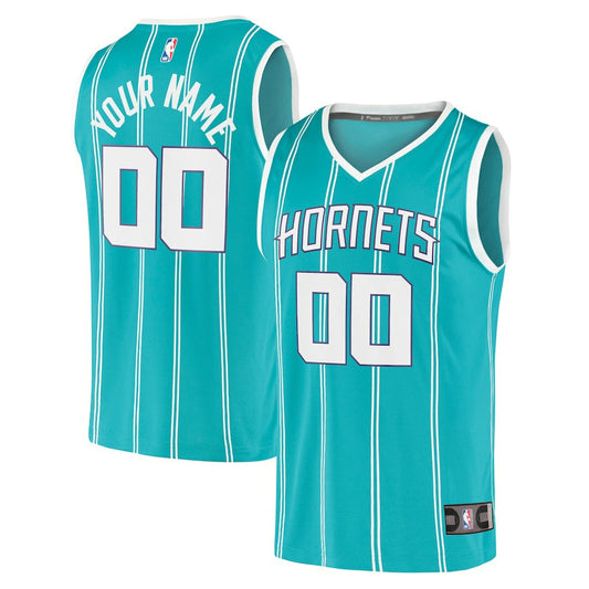 Charlotte Hornets Fast Break Replica Custom Jersey - Icon Edition - Teal | NBA Jerseys