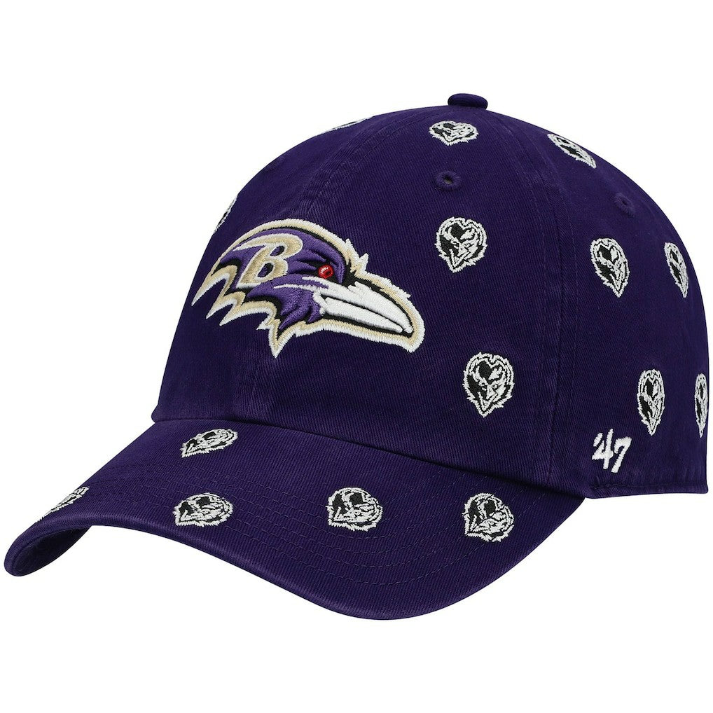Baltimore Ravens '47 Women's Confetti Clean Up Head Logo Adjustable Hat Purple - 47 brand