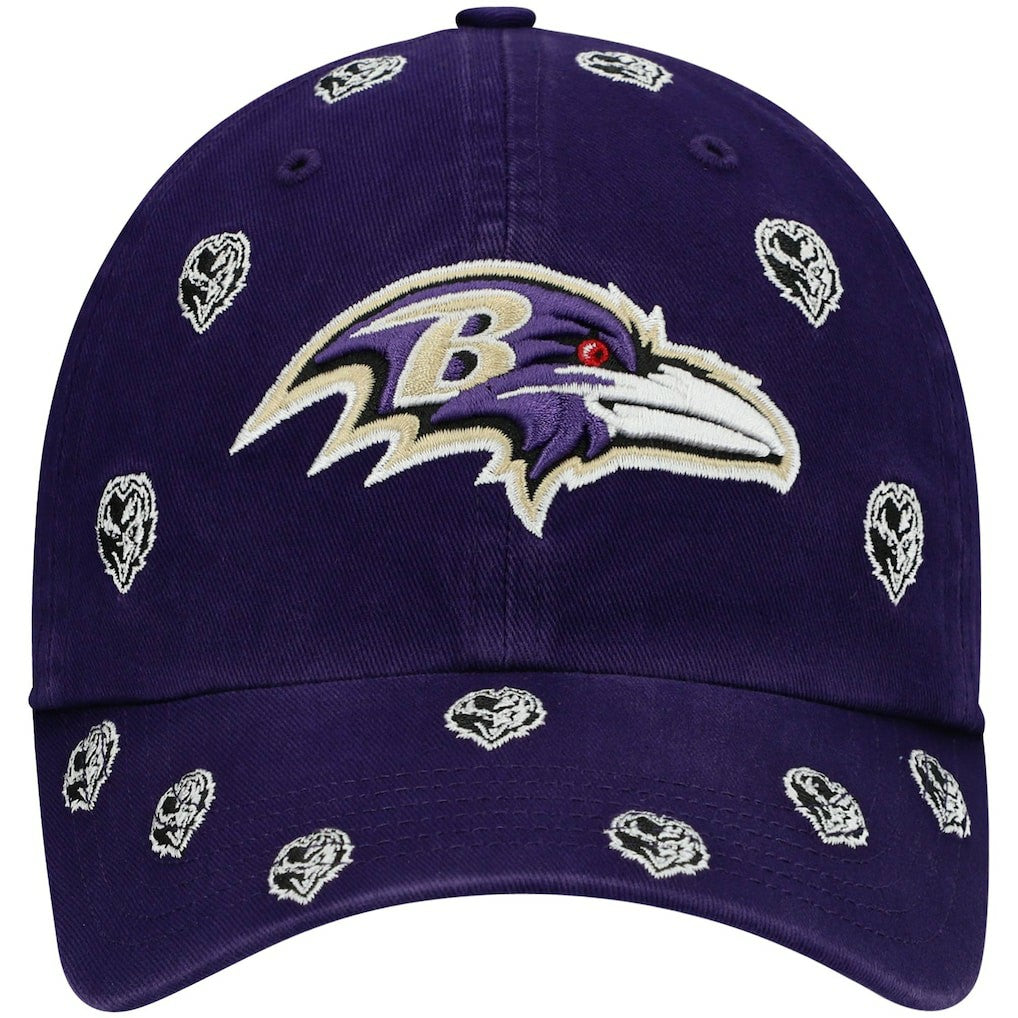 Baltimore Ravens '47 Women's Confetti Clean Up Head Logo Adjustable Hat Purple - 47 brand