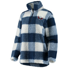 Washington Capitals G-III 4Her by Carl Banks Women's Plaid Sherpa Quarter-Zip Jacket Navy/White