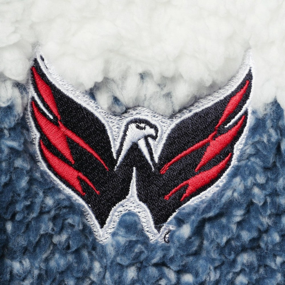 Washington Capitals G-III 4Her by Carl Banks Women's Plaid Sherpa Quarter-Zip Jacket Navy/White