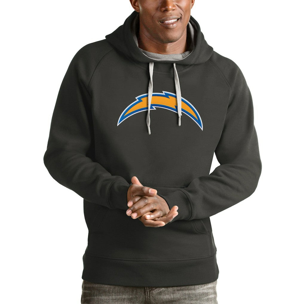Los Angeles Chargers Antigua Victory Pullover Hoodie Charcoal - NFL