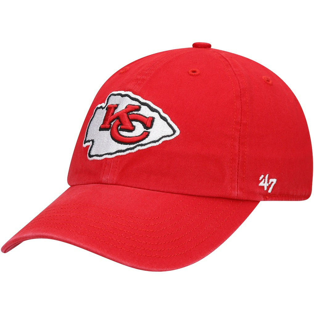 Kansas City Chiefs '47 Youth Logo Clean Up Adjustable Hat Red - 47 brand