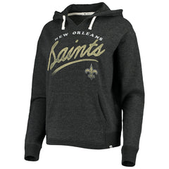New Orleans Saints '47 Women's Cross Script Emerson Hoodie Heather Charcoal - 47 brand