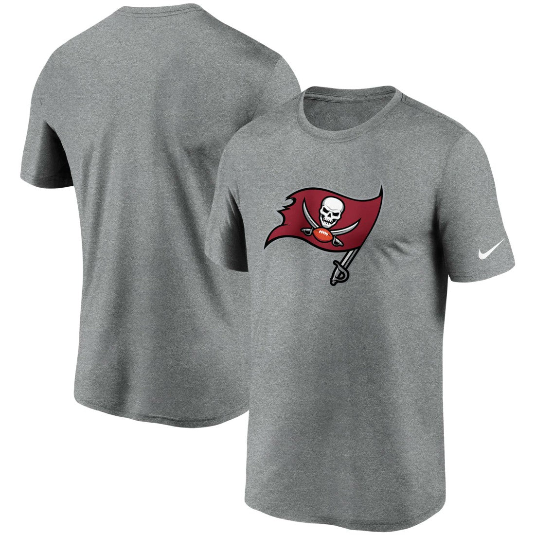 Tampa Bay Buccaneers Logo Essential Legend Performance T-Shirt Heathered Pewter - Nike