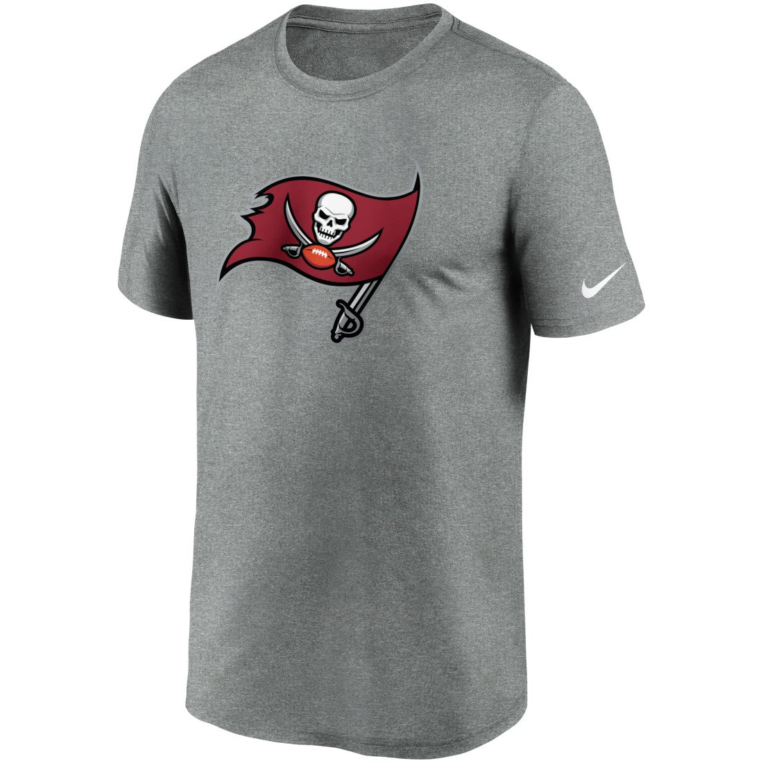 Tampa Bay Buccaneers Logo Essential Legend Performance T-Shirt Heathered Pewter - Nike