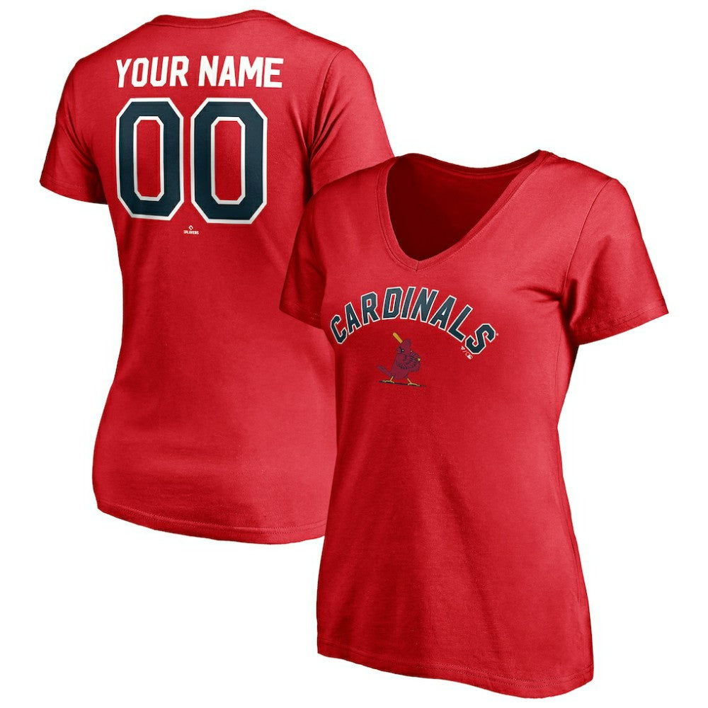 St. Louis Cardinals Women's Cooperstown Winning Streak Personalized Name & Number V-Neck T-Shirt Lifestyle
