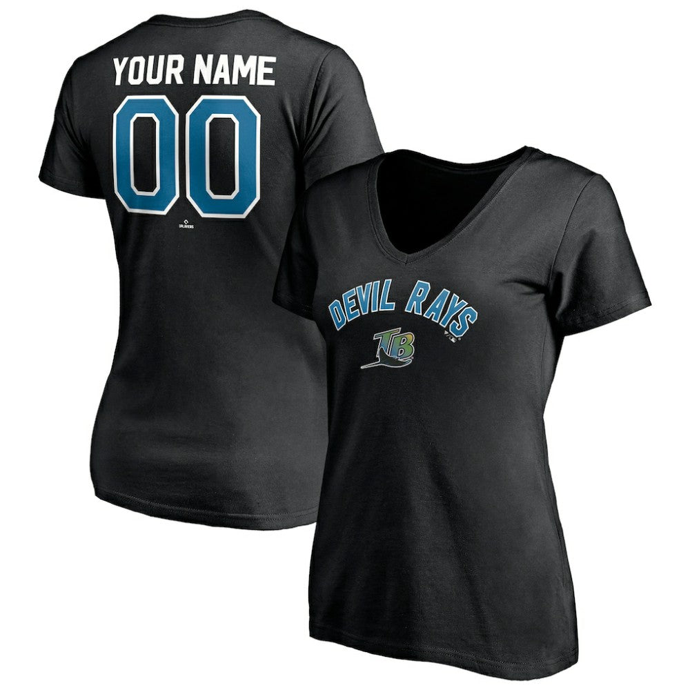 Tampa Bay Rays Women's Cooperstown Winning Streak Personalized Name & Number V-Neck T-Shirt Online