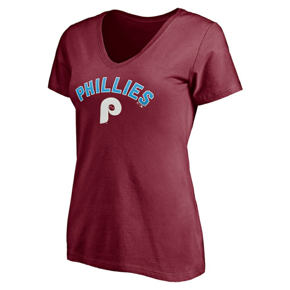 Philadelphia Phillies Women's Cooperstown Winning Streak Alternate Personalized Name & Number V-Neck T-Shirt discount