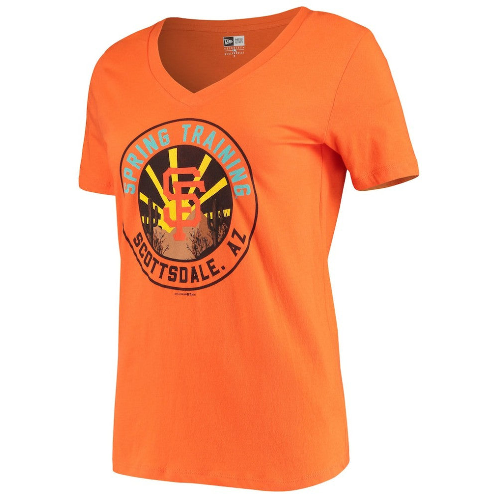 San Francisco Giants New Era Women's Spring Training Circle V-Neck T-Shirt On Sale