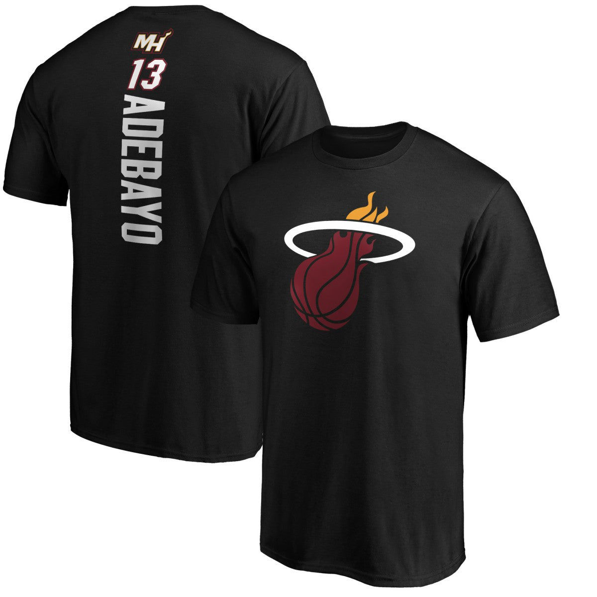 NBA - Bam Adebayo Miami Heat Playmaker Name & Number T-Shirt - Black