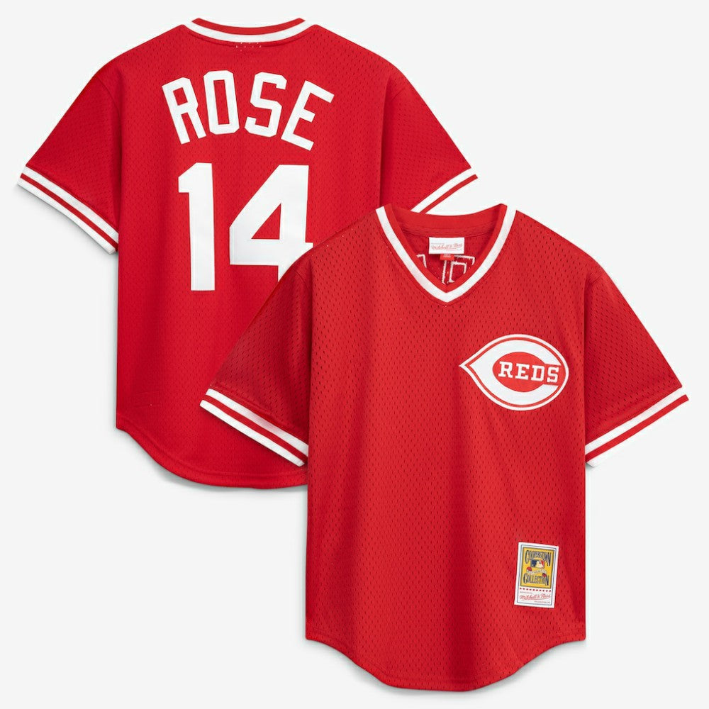 Pete Rose Cincinnati Reds Mitchell & Ness Authentic Batting Practice Jersey - Red | MLB Jerseys