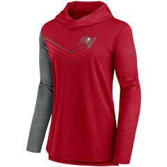 Tampa Bay Buccaneers Women's Chevron Hoodie Performance Long Sleeve T-Shirt Red/Heathered Charcoal - Nike