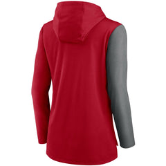 Tampa Bay Buccaneers Women's Chevron Hoodie Performance Long Sleeve T-Shirt Red/Heathered Charcoal - Nike