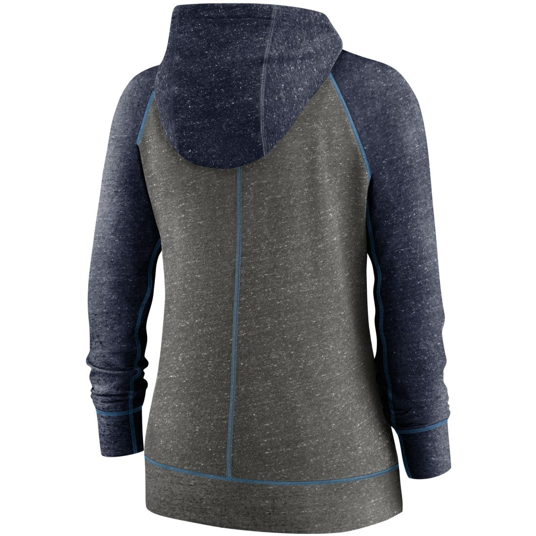 Tennessee Titans Women's Gym Vintage Raglan Full-Zip Hoodie Heathered Charcoal/Navy - Nike
