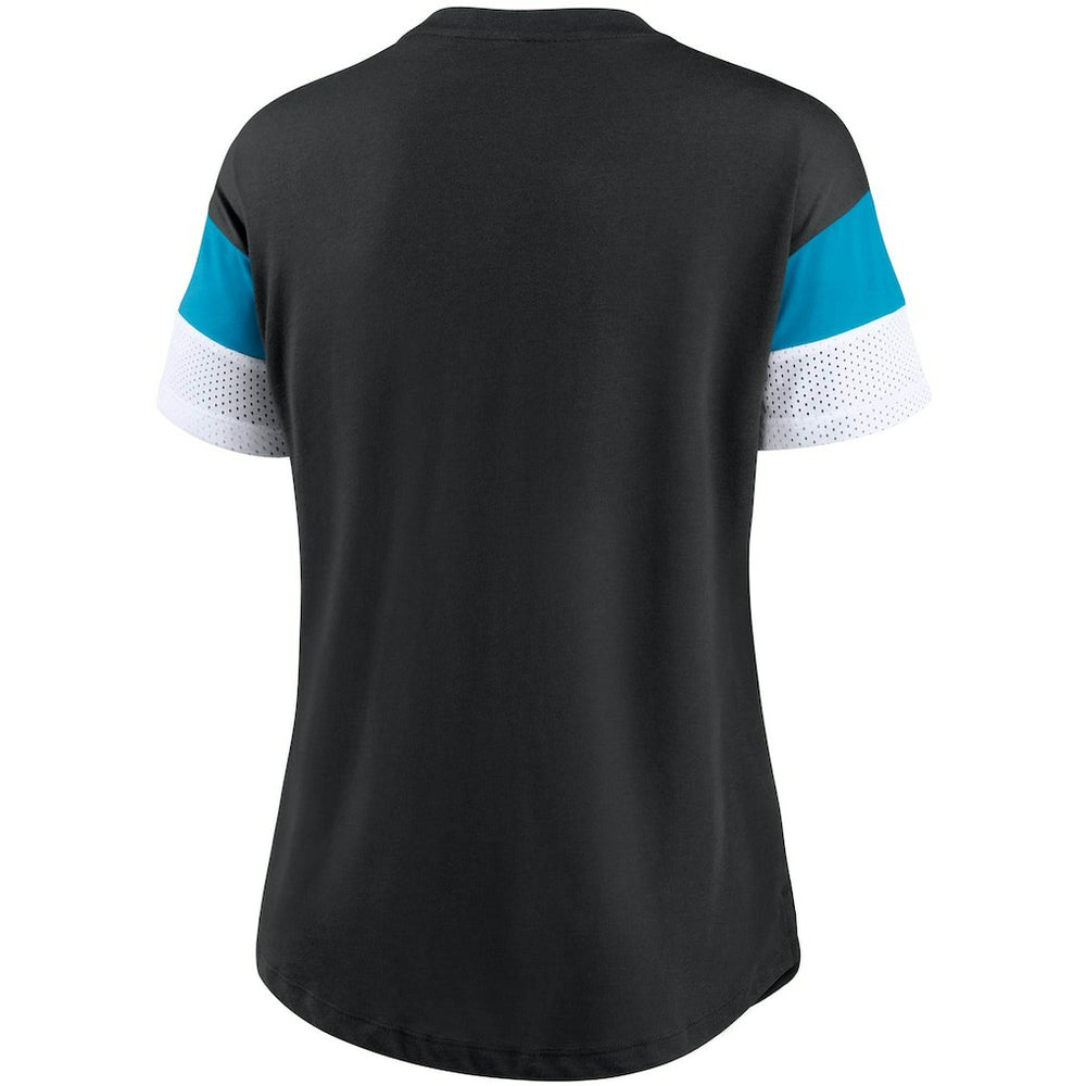 Carolina Panthers Women's Team Logo Fashion Performance Tri-Blend V-Neck T-Shirt Black - Nike