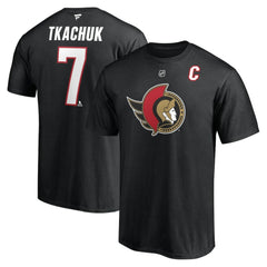Brady Tkachuk Ottawa Senators - Fanatics Authentic Stack Name & Number T-Shirt Black