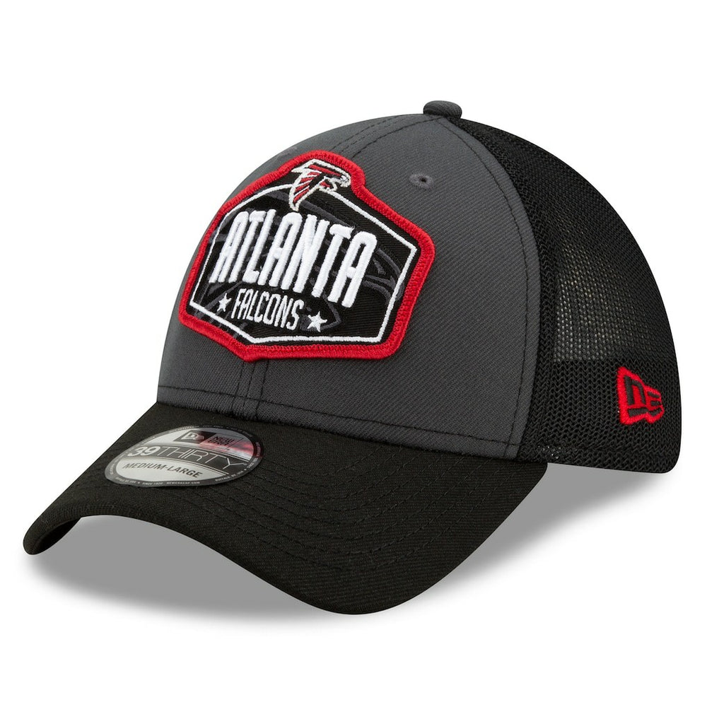 Atlanta Falcons New Era 2021 NFL Draft Trucker 39THIRTY Flex Hat Graphite/Black - NFL