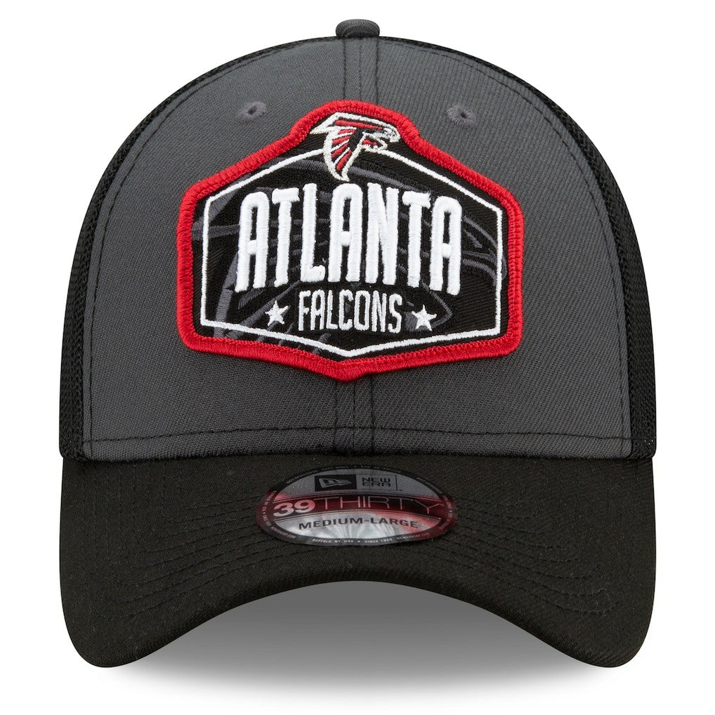Atlanta Falcons New Era 2021 NFL Draft Trucker 39THIRTY Flex Hat Graphite/Black - NFL