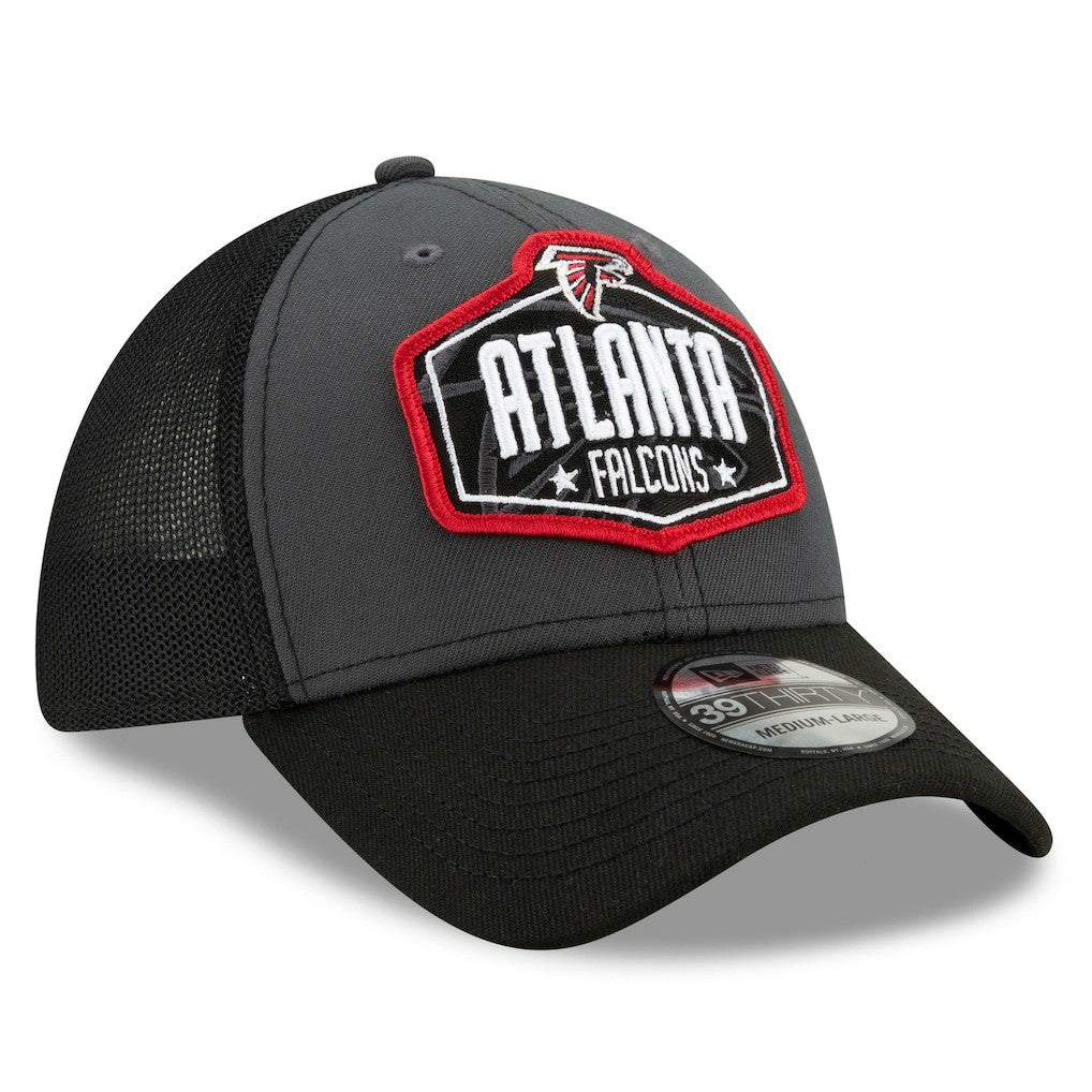 Atlanta Falcons New Era 2021 NFL Draft Trucker 39THIRTY Flex Hat Graphite/Black - NFL