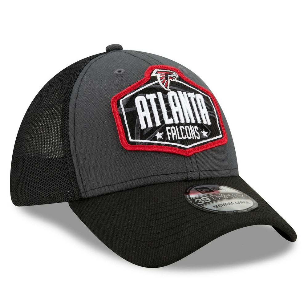 Atlanta Falcons New Era 2021 NFL Draft Trucker 39THIRTY Flex Hat Graphite/Black - NFL