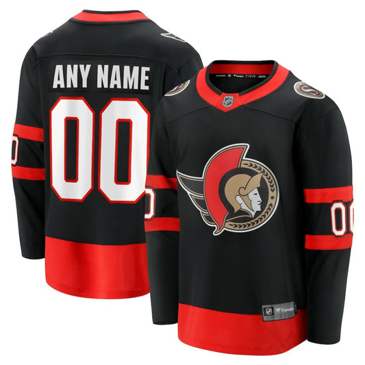 Ottawa Senators Fanatics Home Custom Breakaway Jersey - Black | NHL Jerseys