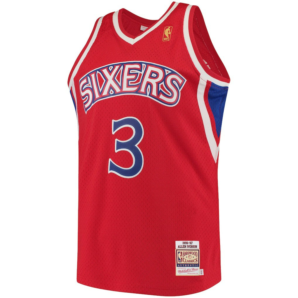 Mitchell & Ness - Allen Iverson Philadelphia 76ers 1996/97 Hardwood Classics Authentic Jersey - Red