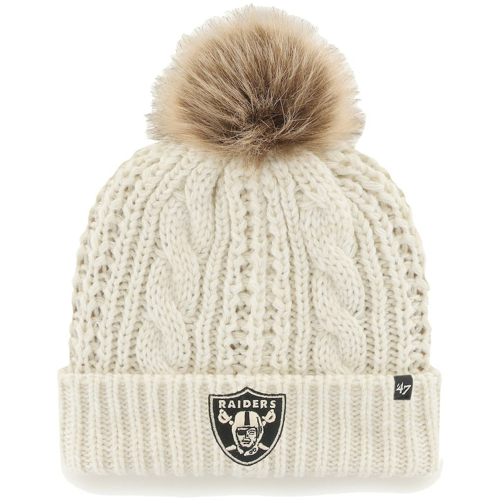 Las Vegas Raiders '47 Women's Team Meeko Cuffed Knit Hat with Pom Cream - 47 brand