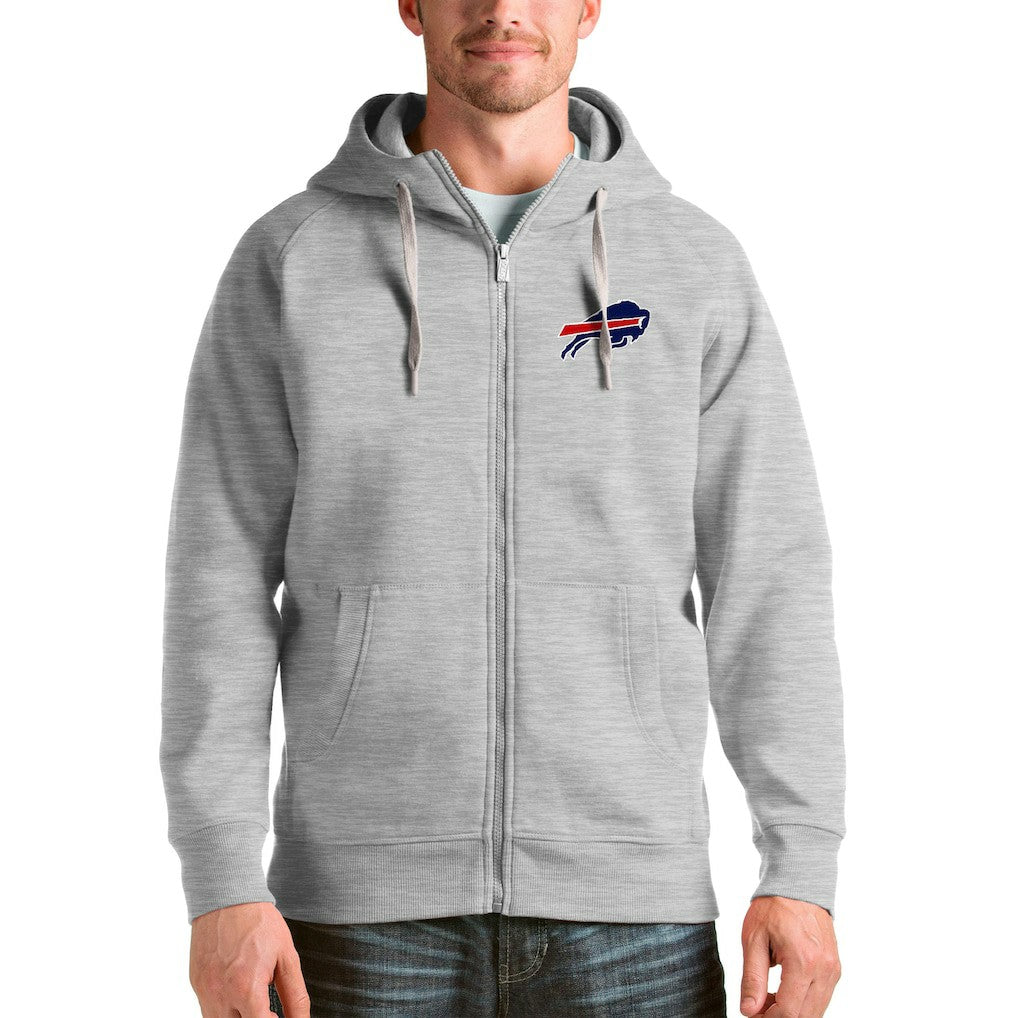 Buffalo Bills Antigua Victory Full-Zip Hoodie Heather Gray - NFL