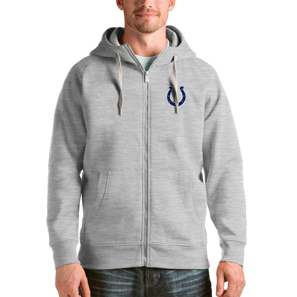 Indianapolis Colts Antigua Victory Full-Zip Hoodie Heather Gray - NFL