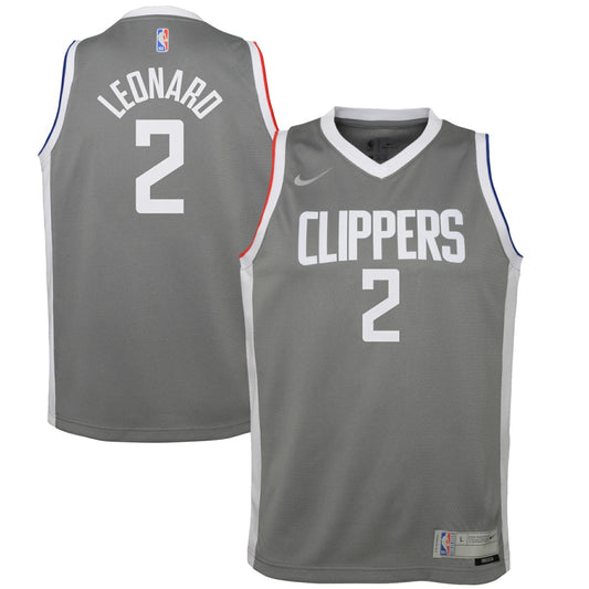 Kawhi Leonard LA Clippers Youth 2020/21 Swingman Player Jersey Gray - Earned Edition | NBA Jerseys