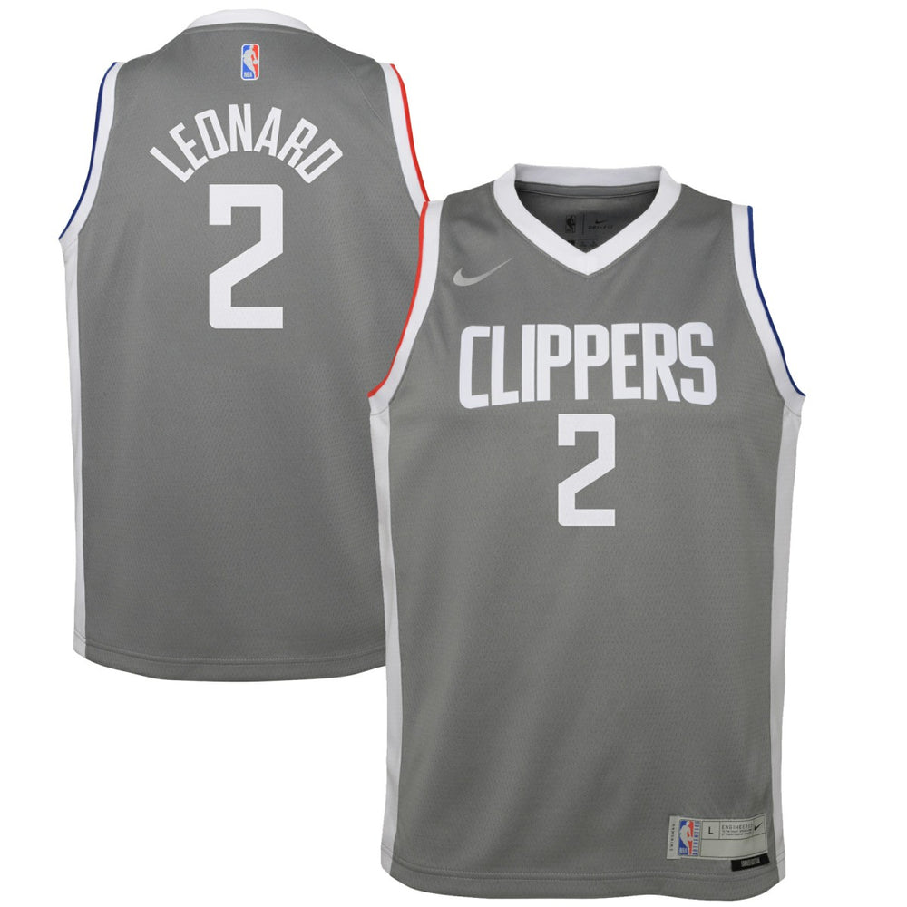 Nike - Kawhi Leonard LA Clippers Youth 2020/21 Swingman Player Jersey Gray - Earned Edition