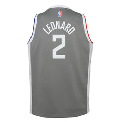 Nike - Kawhi Leonard LA Clippers Youth 2020/21 Swingman Player Jersey Gray - Earned Edition