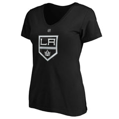 Quinton Byfield Los Angeles Kings - Fanatics Women's Authentic Stack Name & Number V-Neck T-Shirt Black