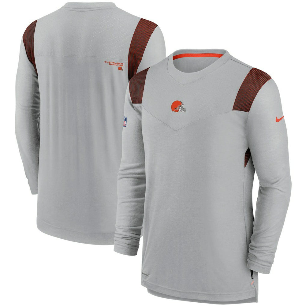 Cleveland Browns Sideline Player UV Performance Long Sleeve T-Shirt Gray - Nike