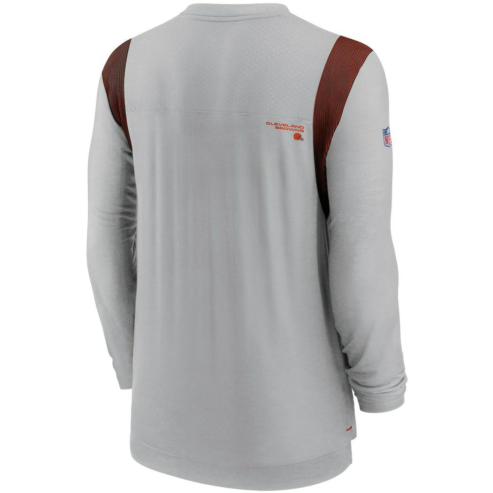Cleveland Browns Sideline Player UV Performance Long Sleeve T-Shirt Gray - Nike