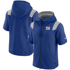 New York Giants Sideline Showout Short Sleeve Full-Zip Hoodie Royal - Nike