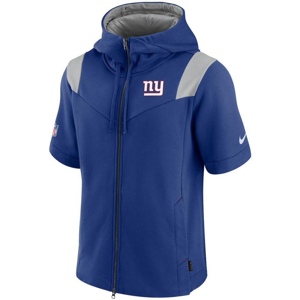 New York Giants Sideline Showout Short Sleeve Full-Zip Hoodie Royal - Nike