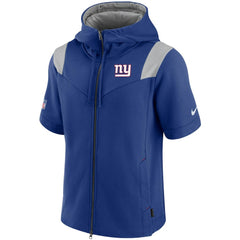 New York Giants Sideline Showout Short Sleeve Full-Zip Hoodie Royal - Nike